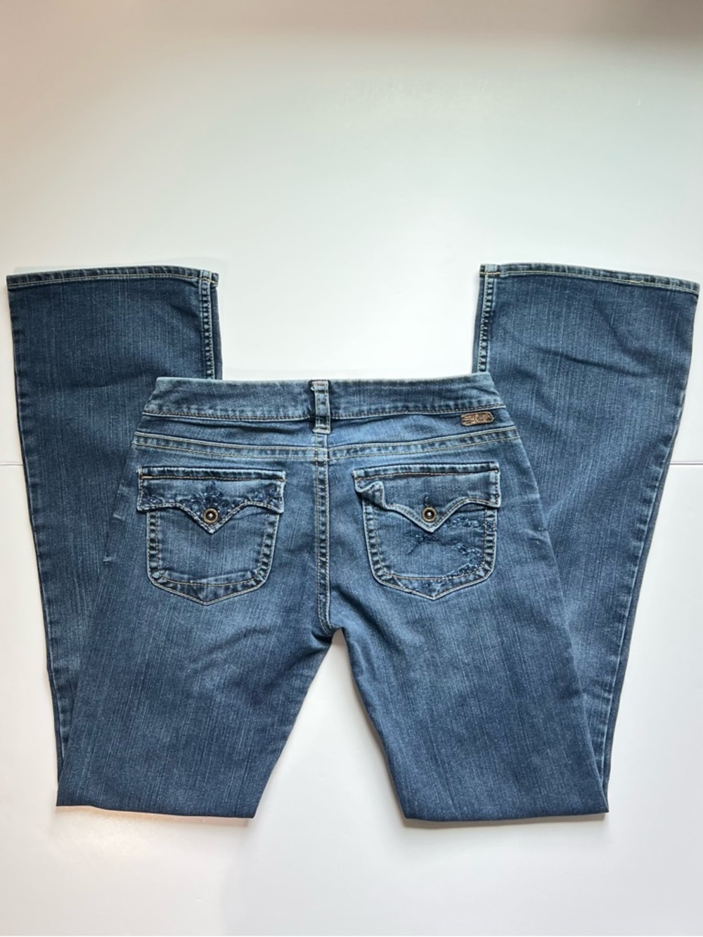 Silver Jeans Low Rise Flare Denim Blue Jeans Women's Size 28/33 Y2K Western Boho - Picture 2 of 12
